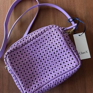 Clare V • MIDI Sac in Lilac Rattan NWT